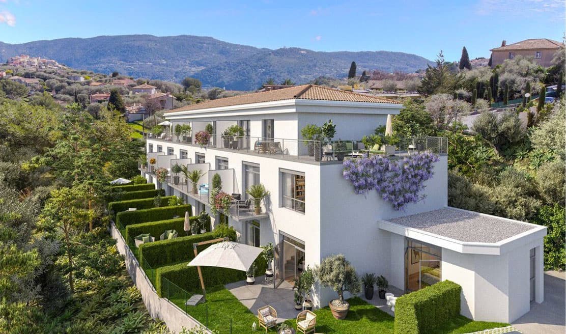 Photographie illustrant le projet d'investissement immobilier Les Terrasses du Mont - Falicon (06).